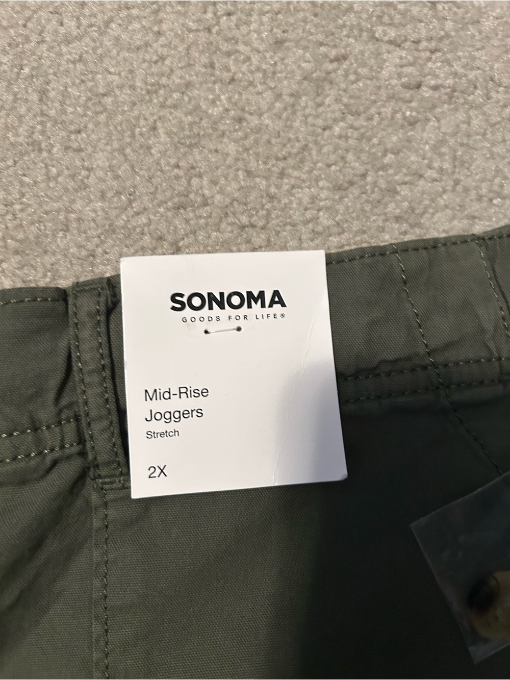 Sonoma Plus Size Olive Green Jogger Pants - Picture 4 of 5